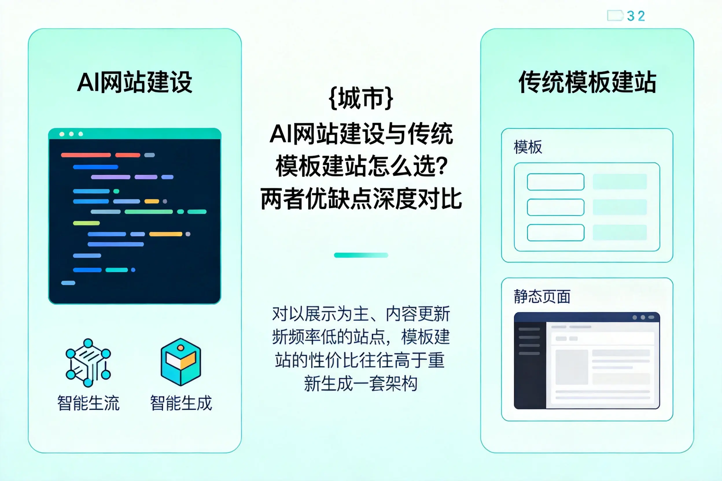 石河子AI网站建设与传统模板建站怎么选?两者优缺点深度对比