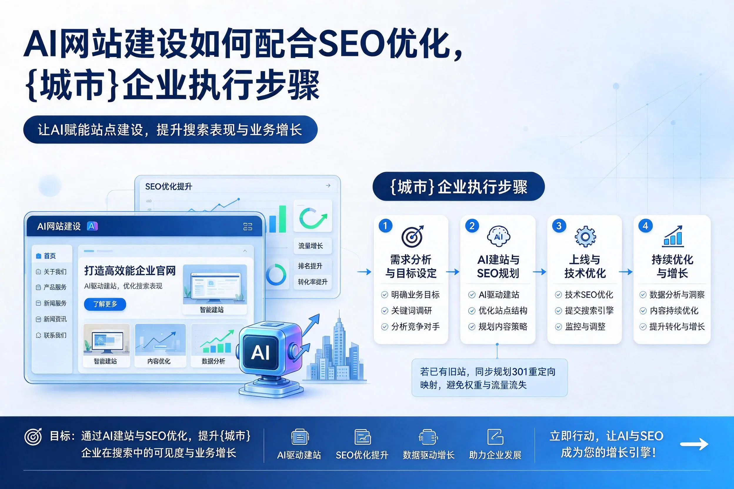 AI网站建设如何配合SEO优化，石河子企业执行步骤