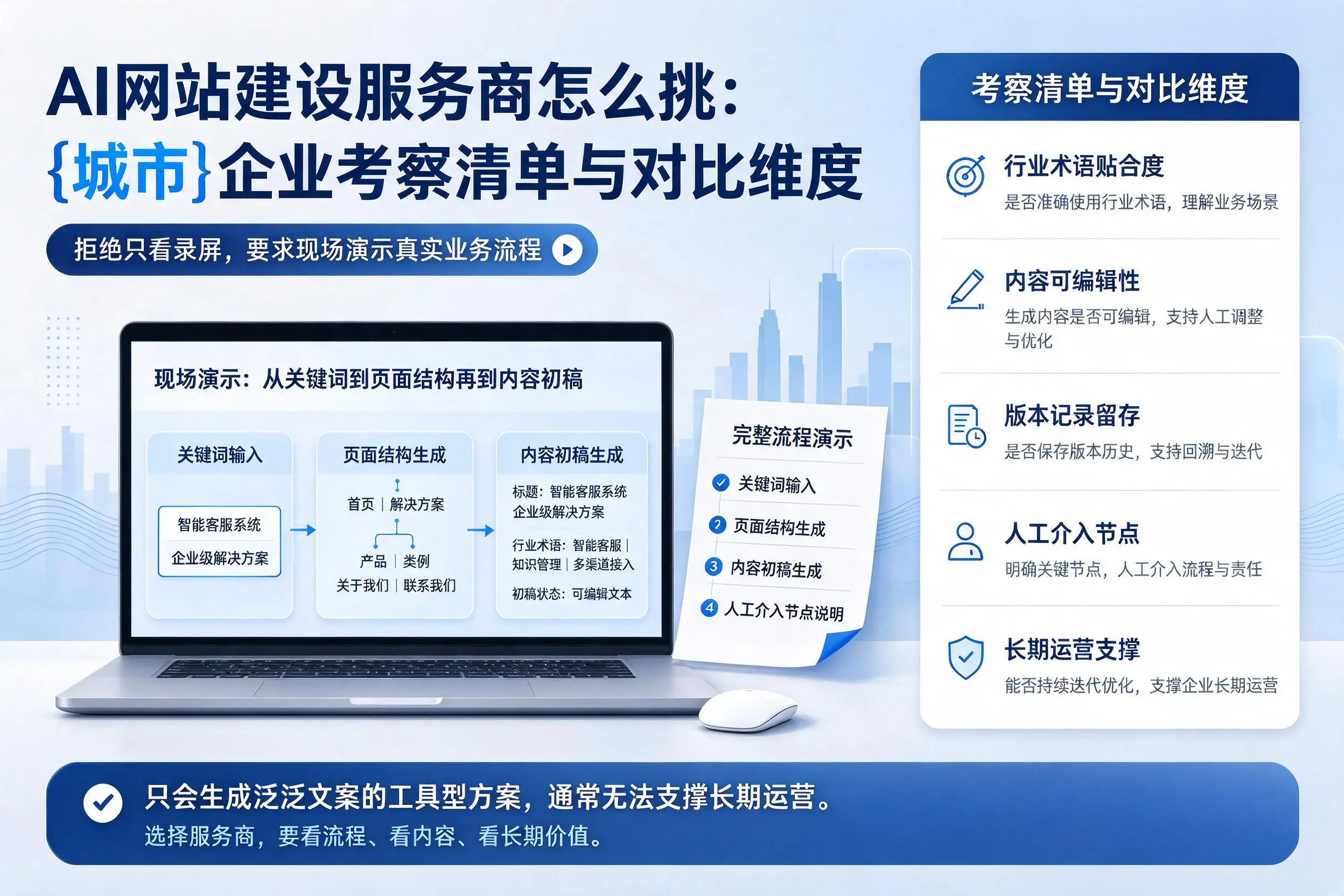AI网站建设服务商怎么挑：石河子企业考察清单与对比维度