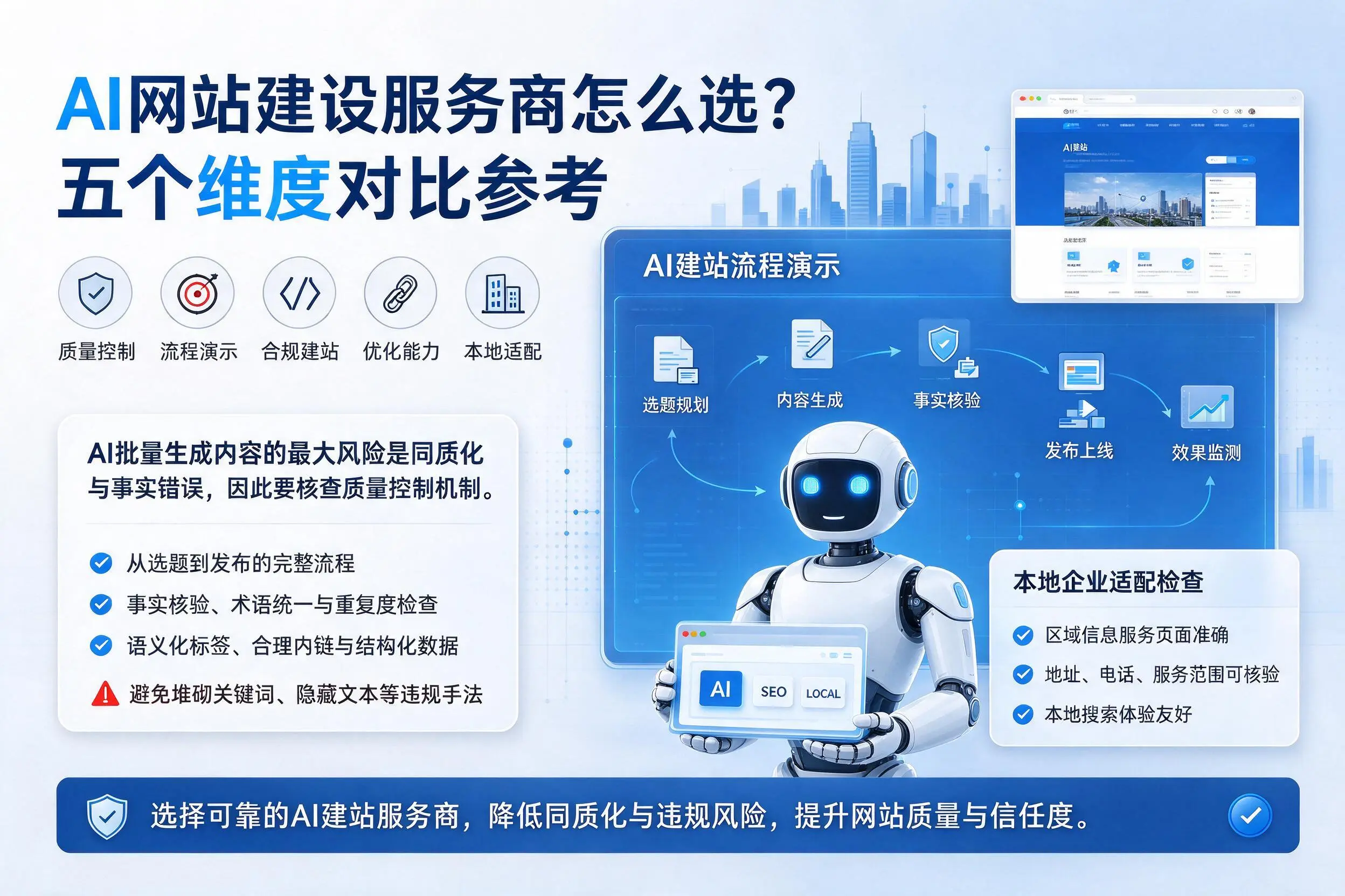 石河子AI网站建设服务商怎么选?五个维度对比参考